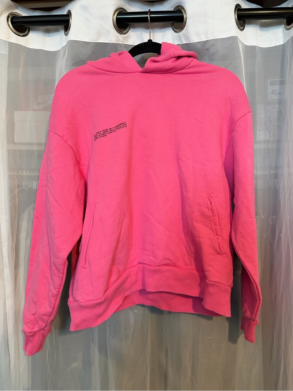 Pangaia Vibrant Pink Hooded Pullover SHRUNKEN FITS LIKE AN XS